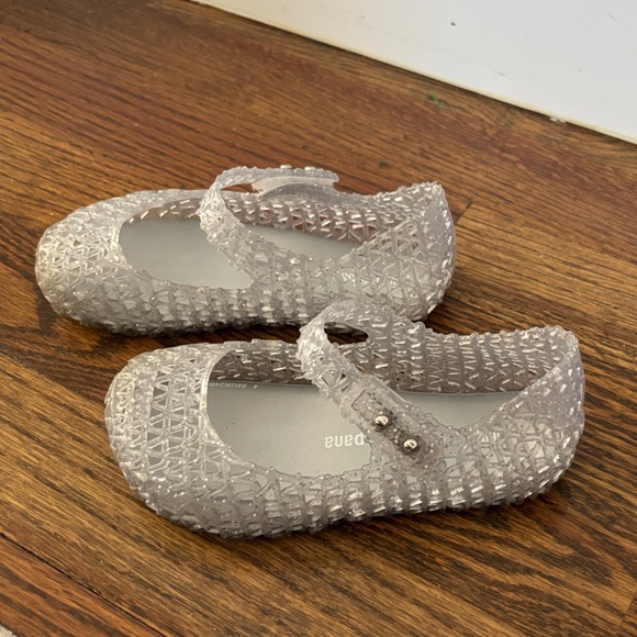 Mini Melissa Campana Kids Glittery Silver MaryJane Flats - Picture 3 of 7